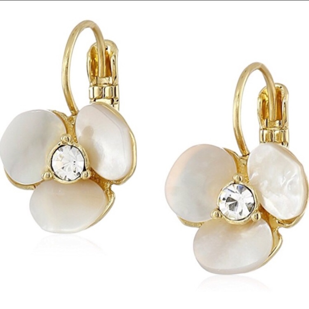 Kate Spade NWT Disco Pansy Lever Back Earrings